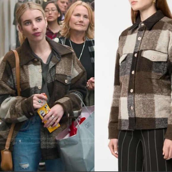 Plaid Flannel Wool Coat Jacket Shacket 